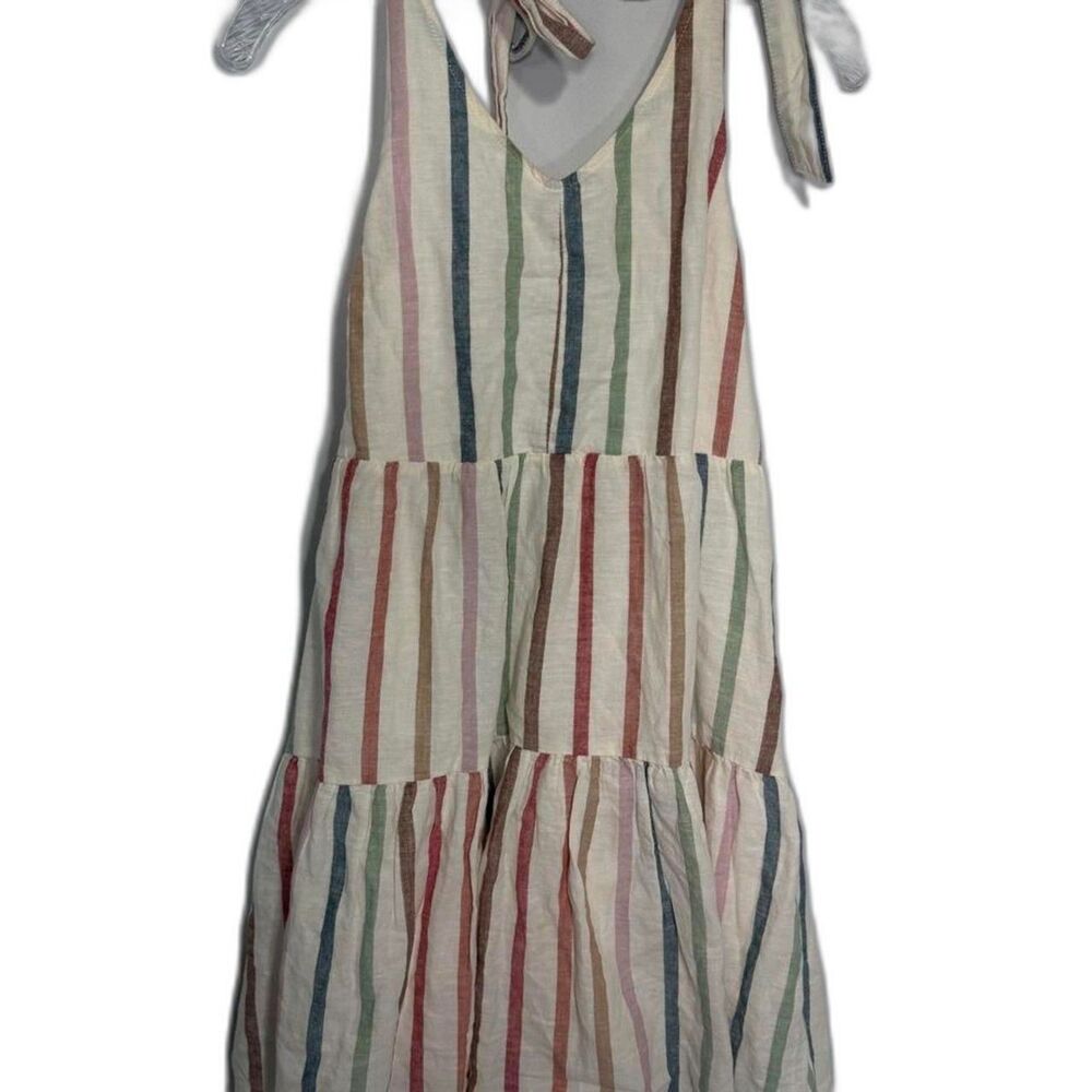 Woman’s American Eagle Outfitters striped mini dress with tie back Size L